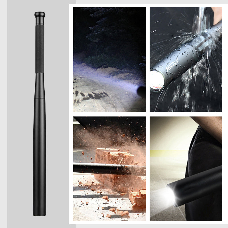 Baseball Bat-Shaped Flashlight | LED & 3 Lighting Modes | Aluminum | Emergency & Utility Use