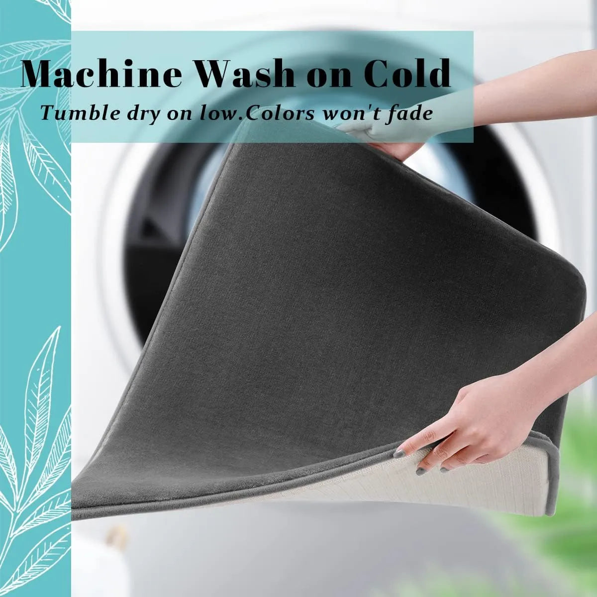 Bath Mat | Ultra-Absorbent Nordic Design | Soft Suede Velvet & Anti-Slip Cushioned Backing