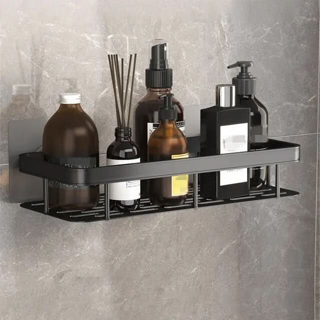 Bathroom Shelf | Drill-Free Self-Adhesive | Stainless Steel Trim | Supports Up to 5 kg