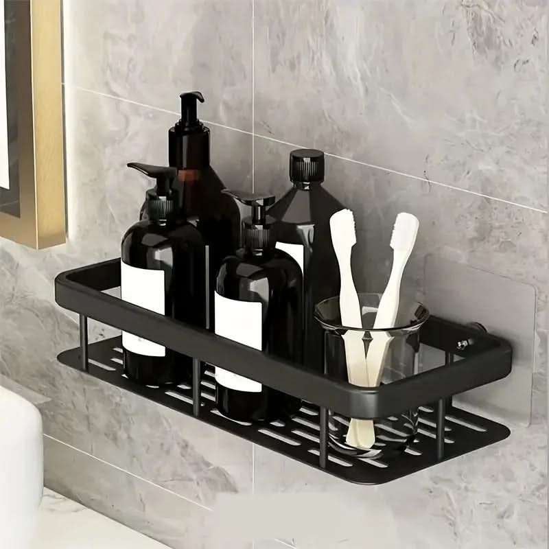 Bathroom Shelf | Drill-Free Self-Adhesive | Stainless Steel Trim | Supports Up to 5 kg