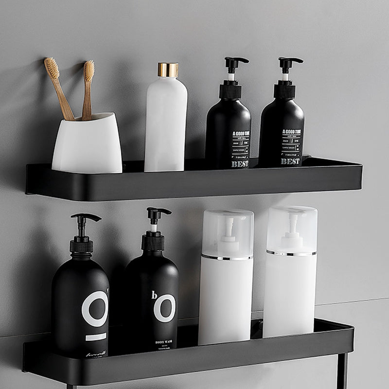 Bathroom Shelf | Matte Black Wall-Mounted | Rust-Resistant Metal | Space-Saving