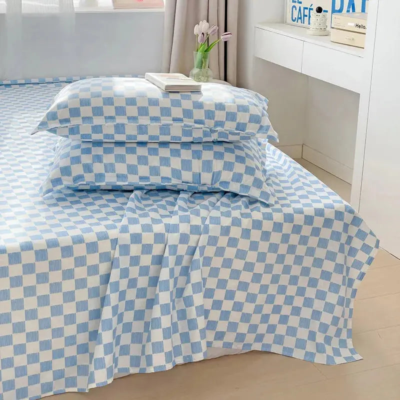 Bedsheet Set | Washed Soft Solid Design | Includes 2 Pillowcases & Flat Sheet | Comfortable Sleep