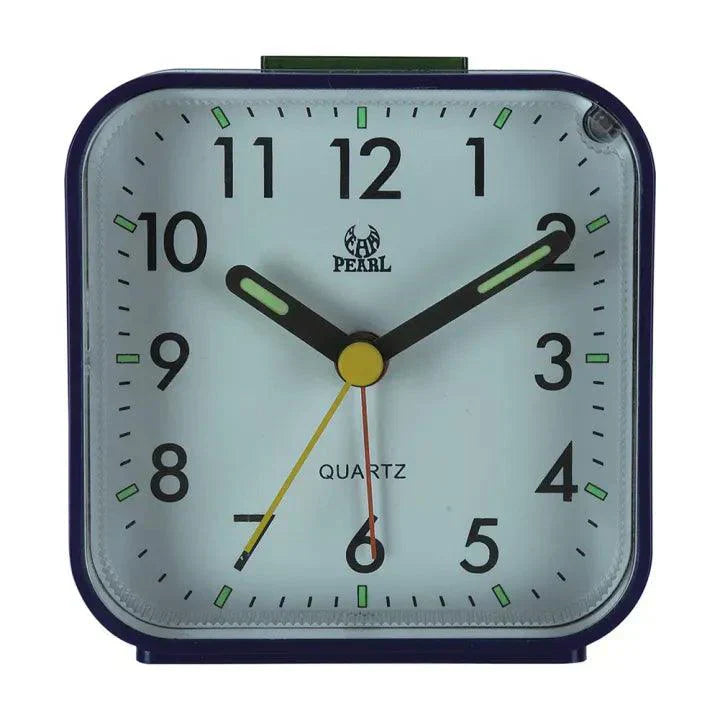 Bedside Alarm Clock | Silent Analog Face | Snooze & Night Light | Compact Nightstand Size
