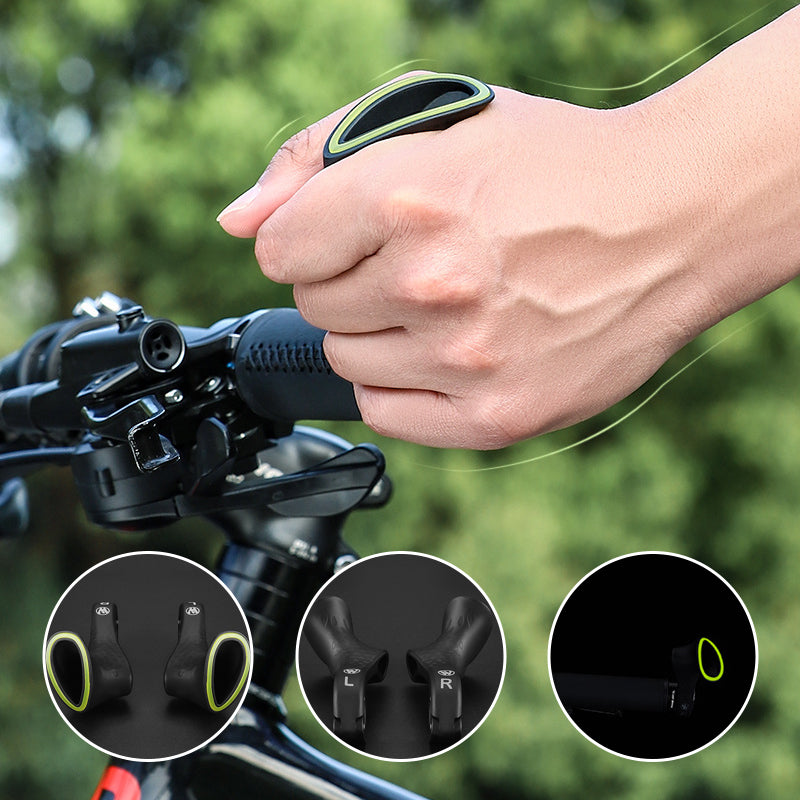 Bicycle Handlebar Grips | Ergonomic Contour & Non-Slip | Carbon Fiber & Nylon | Comfortable Grip