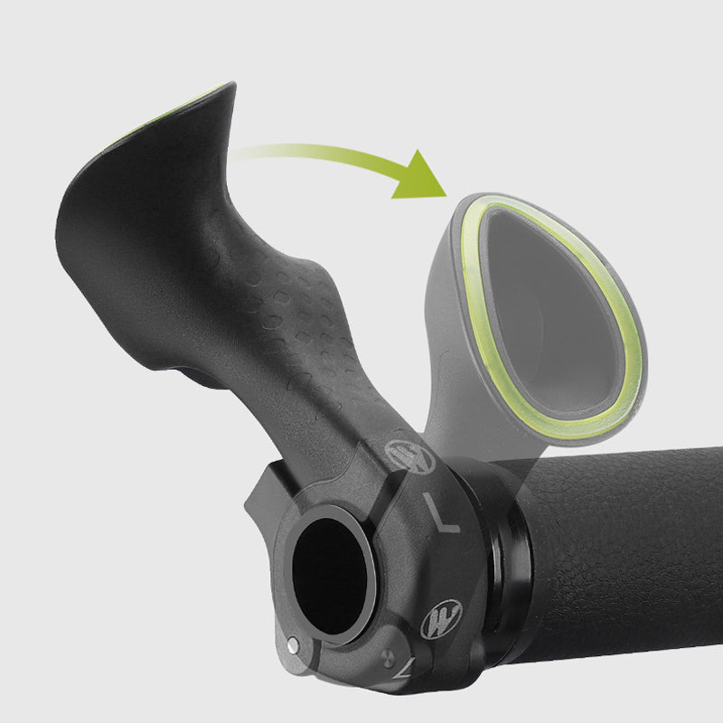 Bicycle Handlebar Grips | Ergonomic O-Shape | Carbon Fiber & Nylon | Fluorescent Visibility