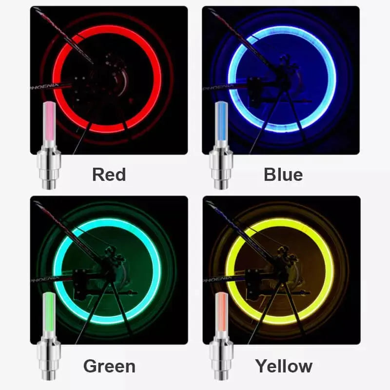 Bike & Motorcycle Valve LED Lights | Motion-Activated | 2-Piece Set | Night Visibility