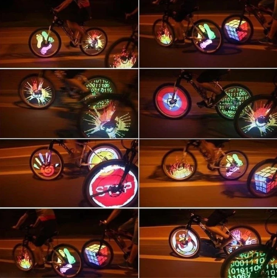 Bike Spoke LED Wheel Light | 32 Patterns RGB Display | Clip-On Battery Powered | High Visibility
