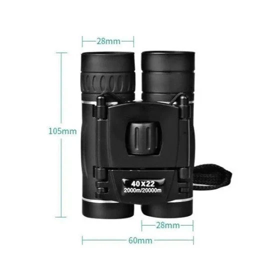 Binoculars | 40x Magnification | HD Coated Lenses | Compact Foldable