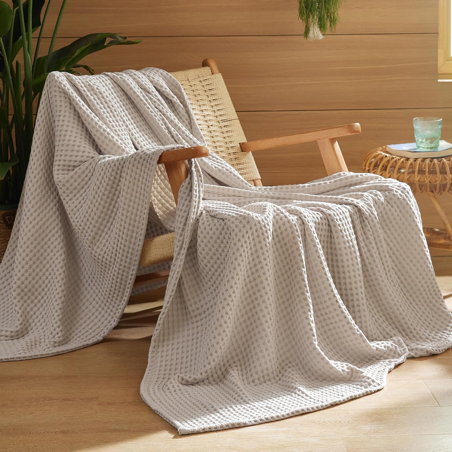 Blanket | Waffle Weave | 100% Cotton & Lightweight Breathable