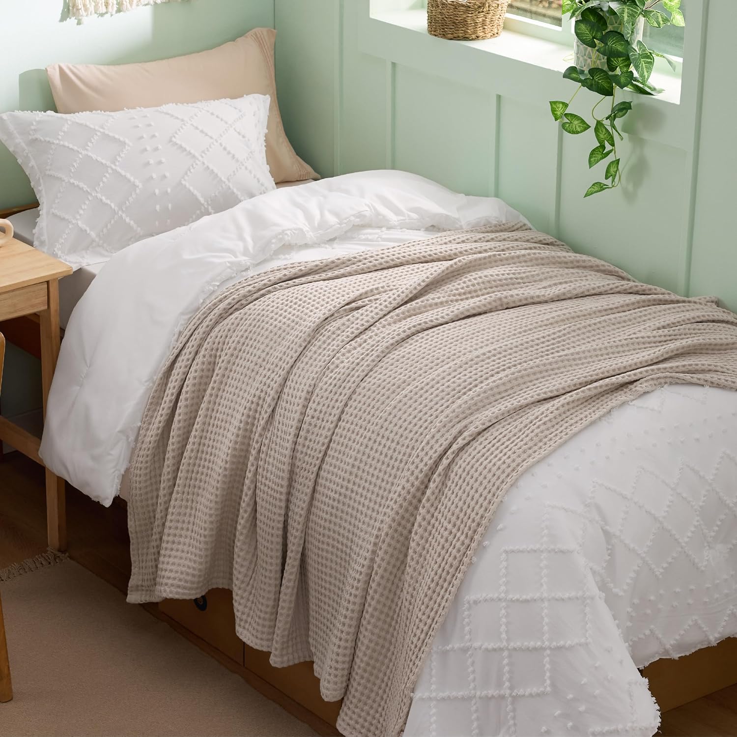 Blanket | Waffle Weave | 100% Cotton & Lightweight Breathable