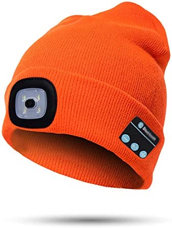 Bluetooth Beanie Hat (Unisex) | Wireless Headphones & Detachable LED | USB Rechargeable