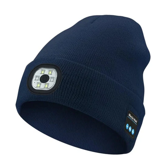 Bluetooth Beanie | LED Light & Built-In Speakers | Rechargeable | Warmth