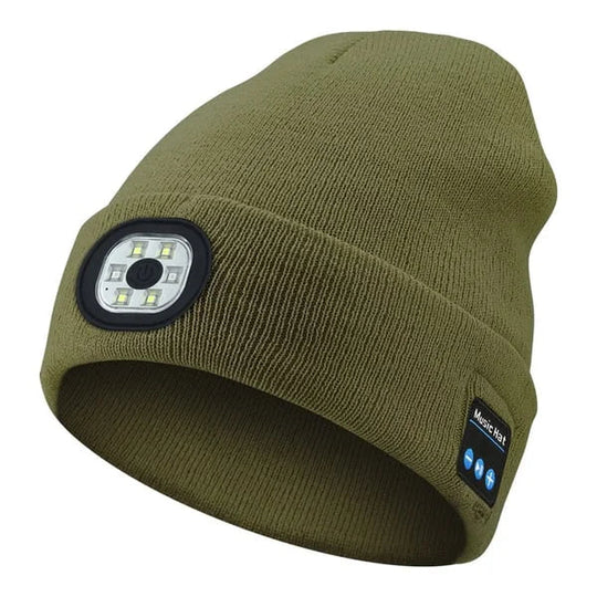 Bluetooth Beanie | LED Light & Built-In Speakers | Rechargeable | Warmth