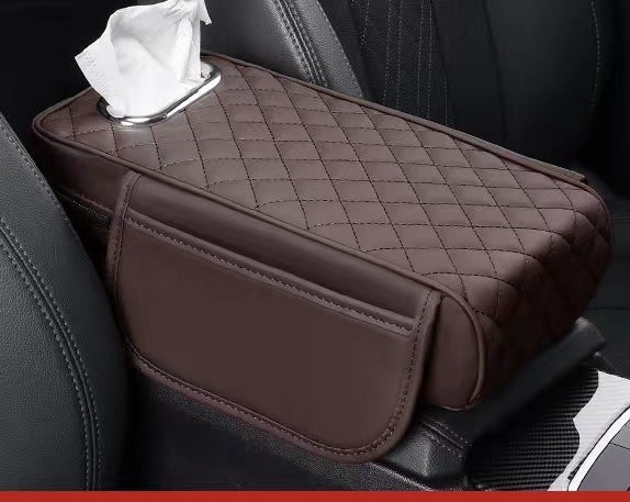 Car Center Console Armrest Cover | Memory Foam Padded | Synthetic Leather & Anti-Slip Backing
