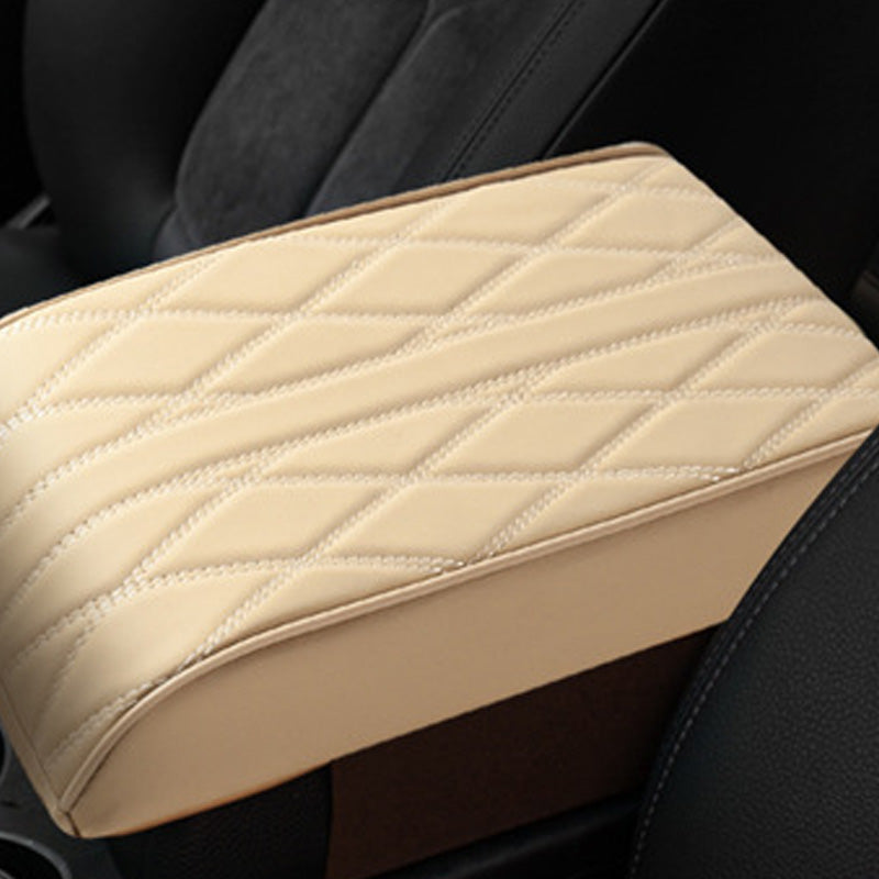 Car Center Console Armrest Cover | Memory Foam Padded | Synthetic Leather & Anti-Slip Backing