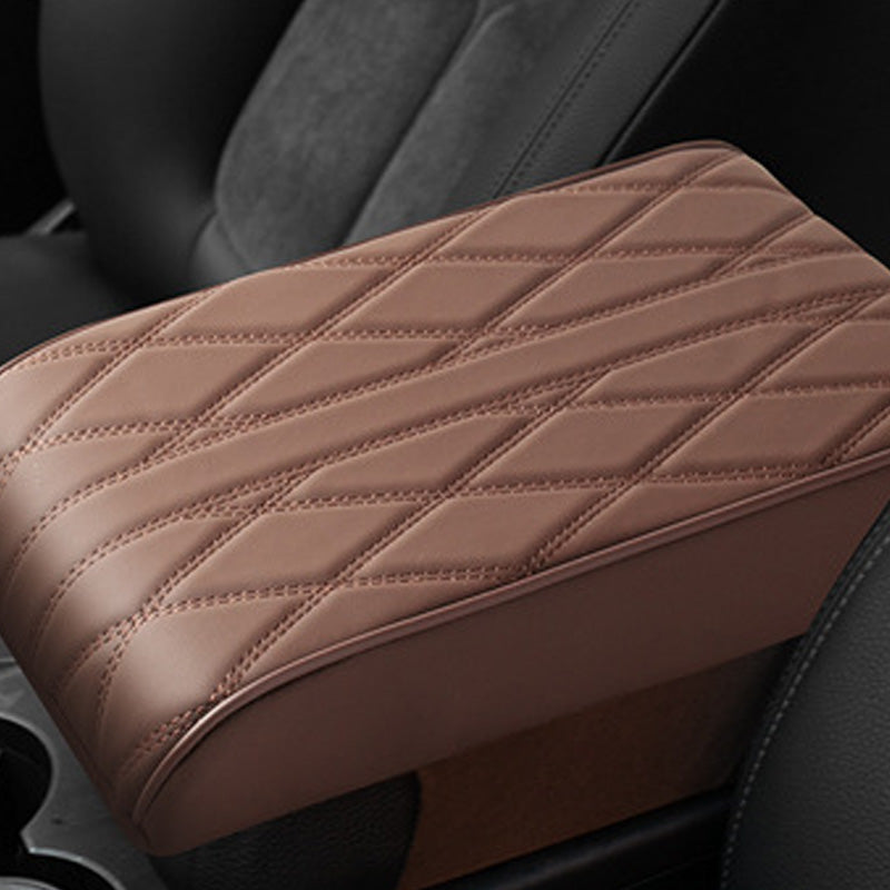 Car Center Console Armrest Cover | Memory Foam Padded | Synthetic Leather & Anti-Slip Backing
