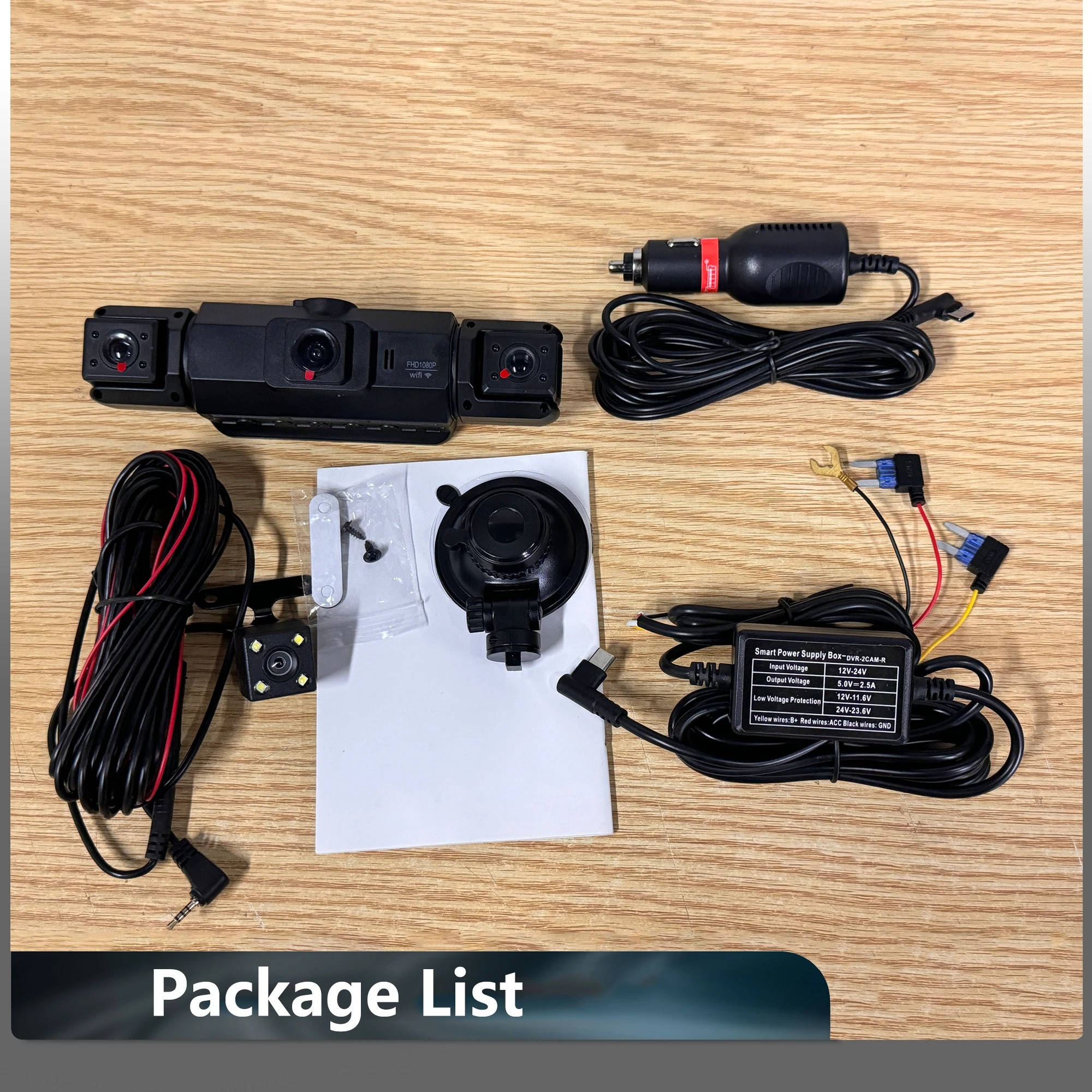 Car Dash Cam | 4-Camera Front & Rear with Night Vision | WiFi App & Loop Recording