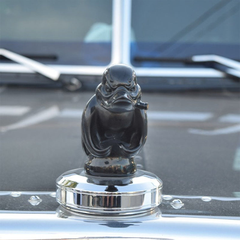 Car Hood Ornament | Angry Duck Design | Chrome-Plated Rubber 6×4 in | Universal Fit