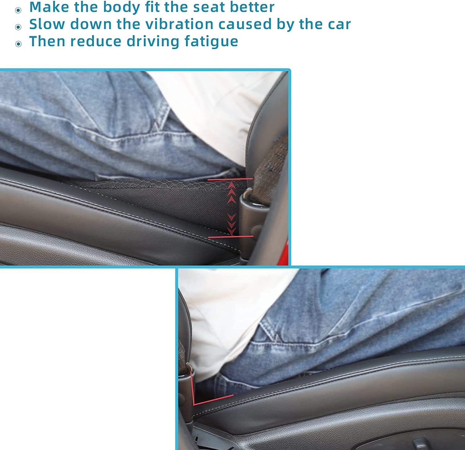 Car Seat Booster for Short Drivers | Ergonomic Memory Foam 3.5in Lift | Removable Breathable Cover