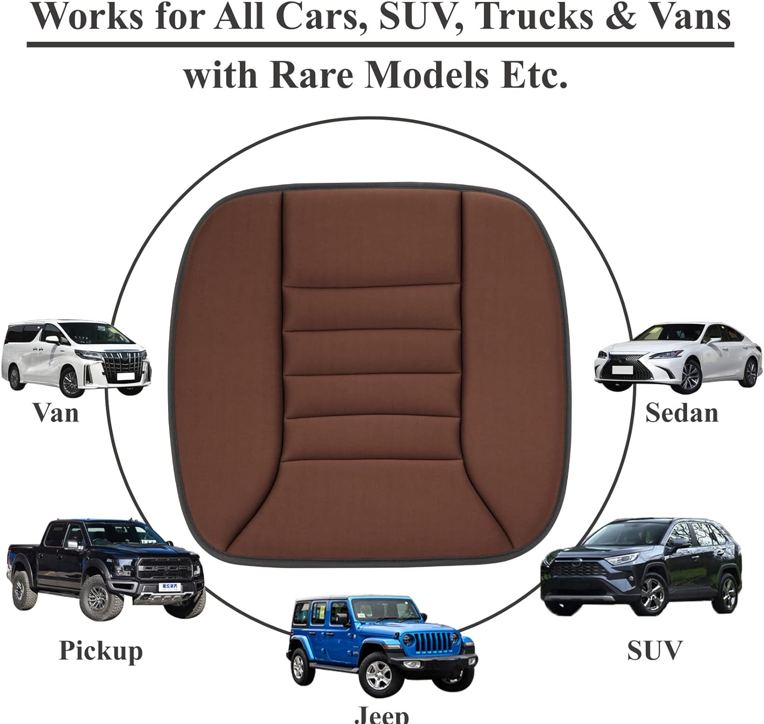 Car Seat Cushion | Memory Foam Ergonomic Support | Breathable Fabric & Silicone Gel | Lumbar Support