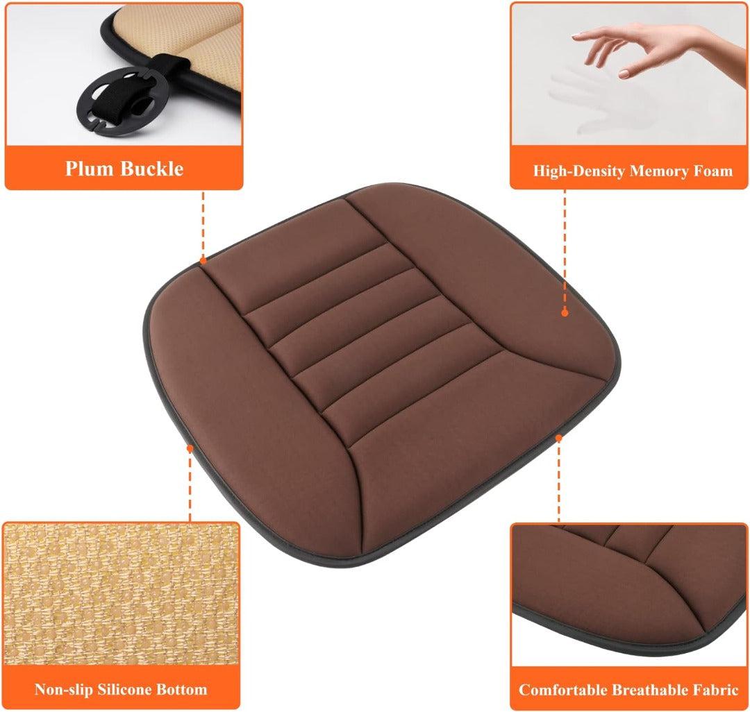 Car Seat Cushion | Memory Foam Ergonomic Support | Breathable Fabric & Silicone Gel | Lumbar Support