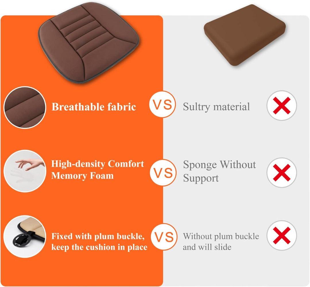 Car Seat Cushion | Memory Foam Ergonomic Support | Breathable Fabric & Silicone Gel | Lumbar Support