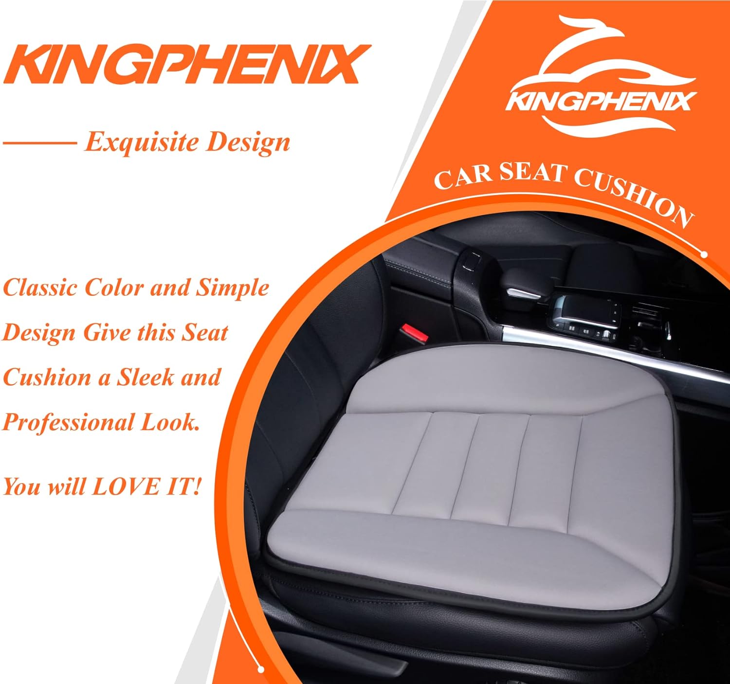 Car Seat Cushion | Memory Foam Support | Breathable Cover & Silicone Gel | Pain Relief