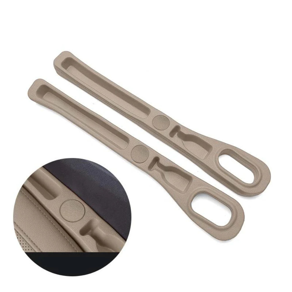Car Seat Gap Filler Organizer Pair | Faux Leather Slim Profile | Built-In Slots | Organized Storage
