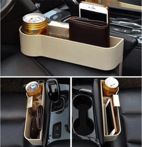 Car Seat Gap Organizer | Premium Leather Design | Cup Holder & Phone Storage | Universal Fit