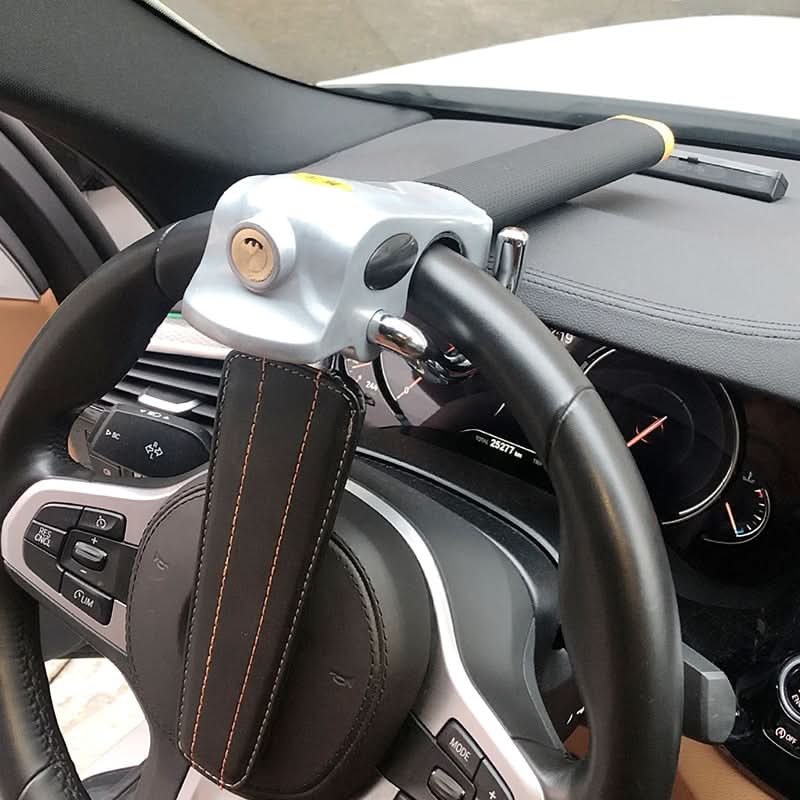 Car Steering Wheel Lock | Three-Directional Locking | Leather Padding | Adjustable Fit