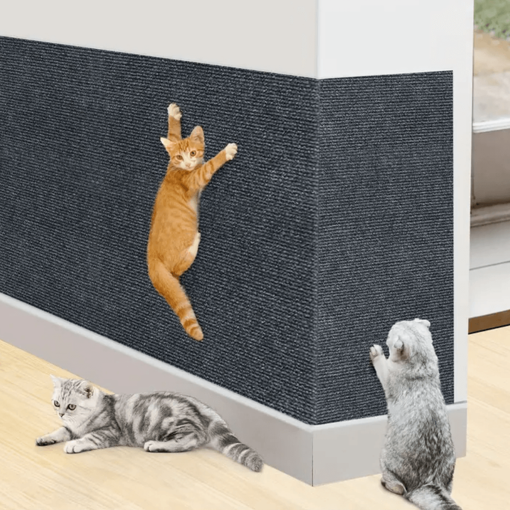 Cat Furniture Protector Pad | Heavy-Duty Polyester | Straps & Adhesive | Easy-Clean
