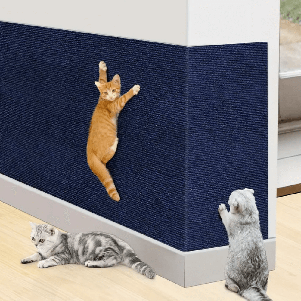 Cat Furniture Protector Pad | Heavy-Duty Polyester | Straps & Adhesive | Easy-Clean