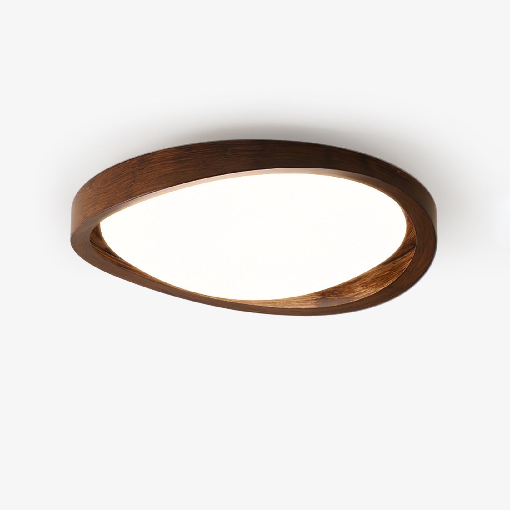 Ceiling Lamp | Modern Curved LED Design | Walnut Finish & 45cm | Living Room