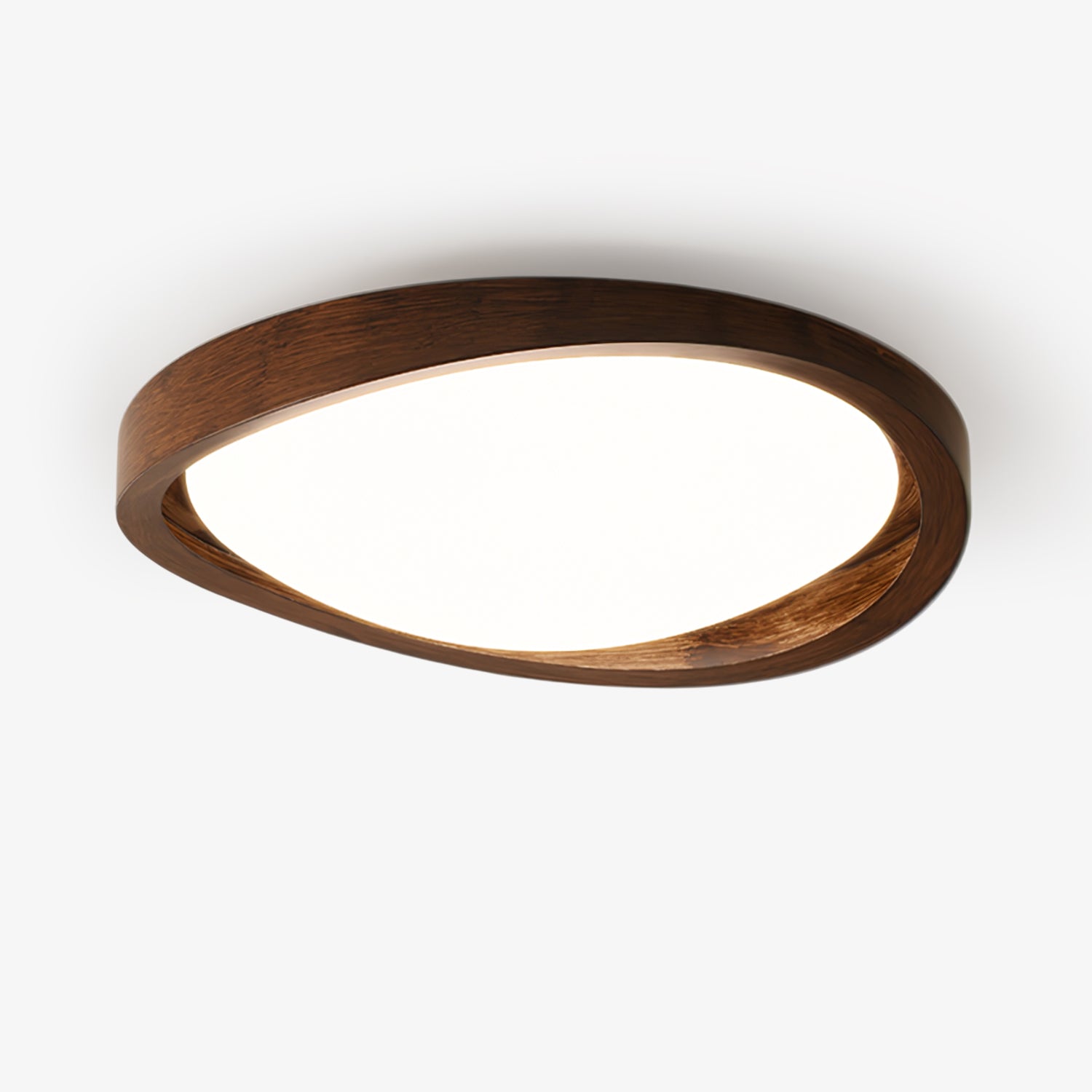 Ceiling Lamp | Modern Curved LED Design | Walnut Finish & 45cm | Living Room