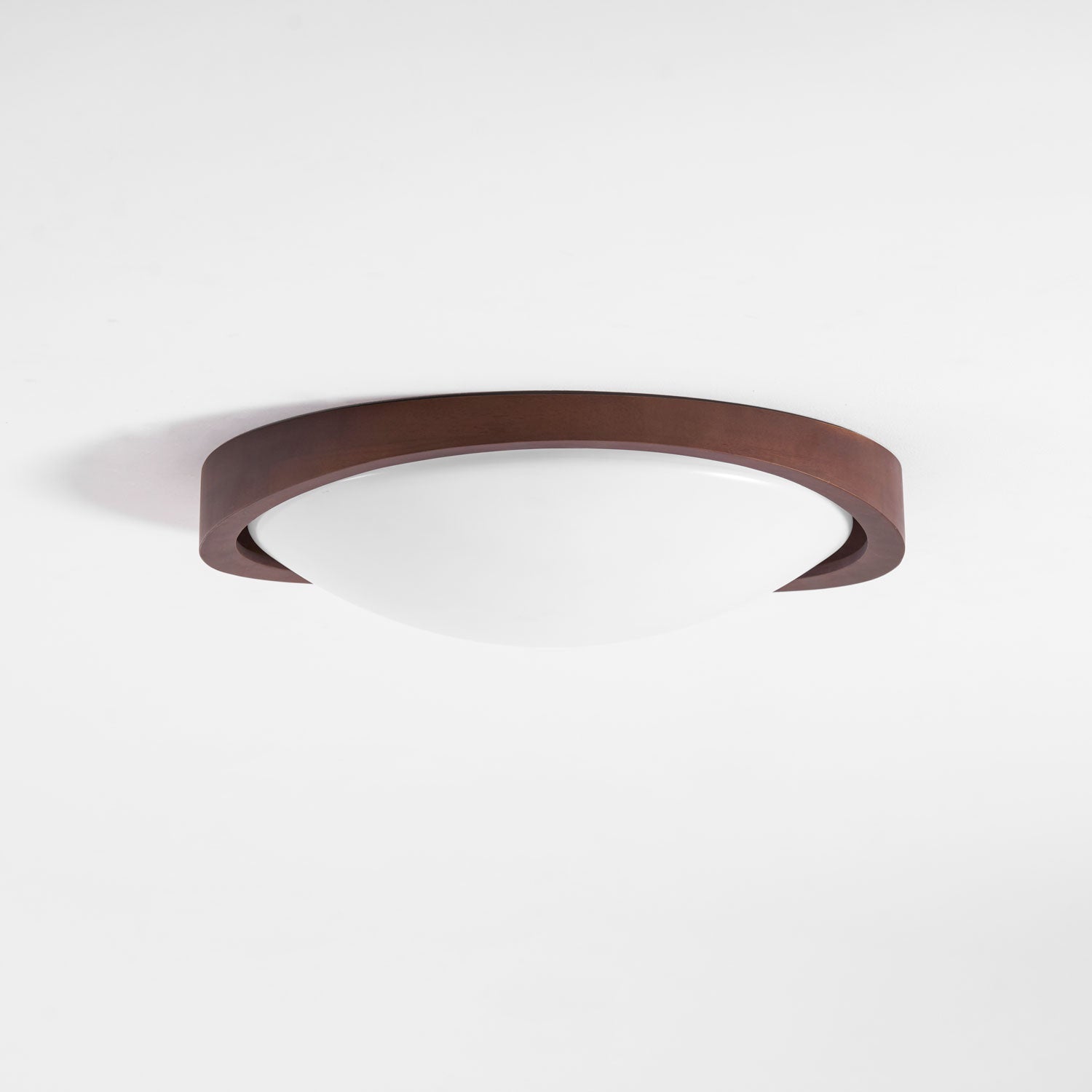 Ceiling Lamp | Modern Curved LED Design | Walnut Finish & 45cm | Living Room