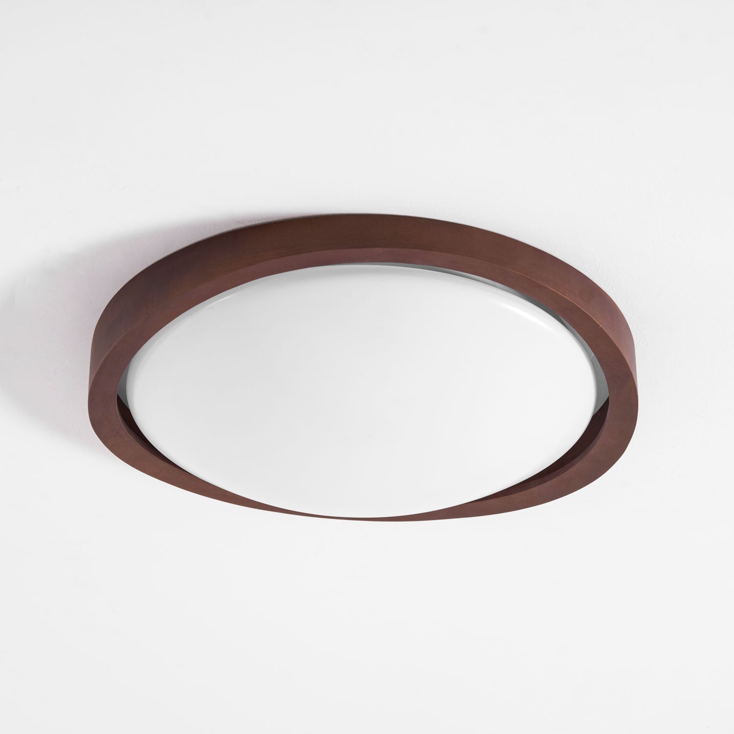 Ceiling Lamp | Modern Curved LED Design | Walnut Finish & 45cm | Living Room