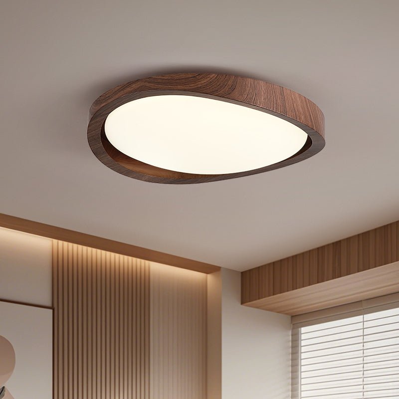 Ceiling Lamp | Modern Curved LED Design | Walnut Finish & 45cm | Living Room