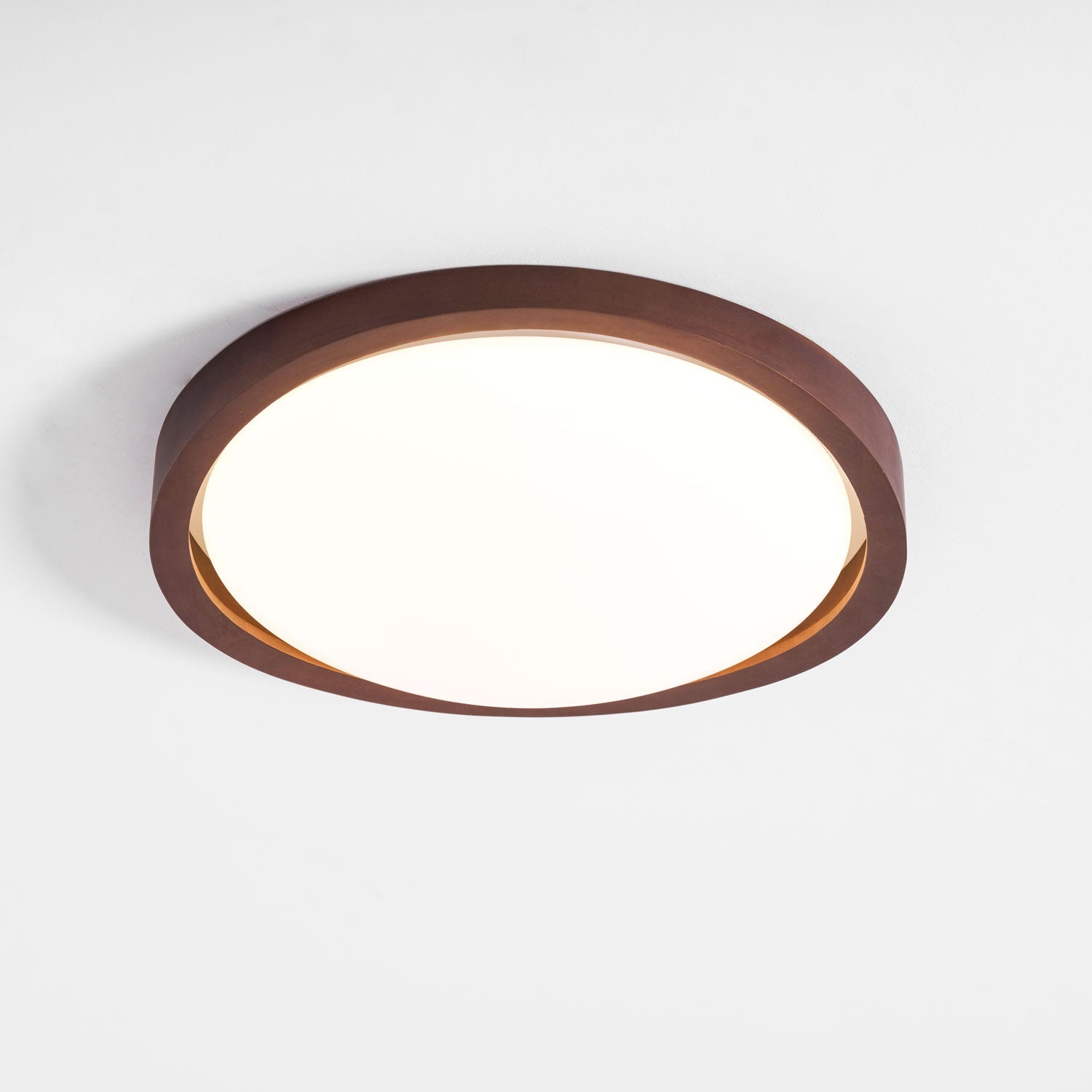 Ceiling Lamp | Modern Curved LED Design | Walnut Finish & 45cm | Living Room