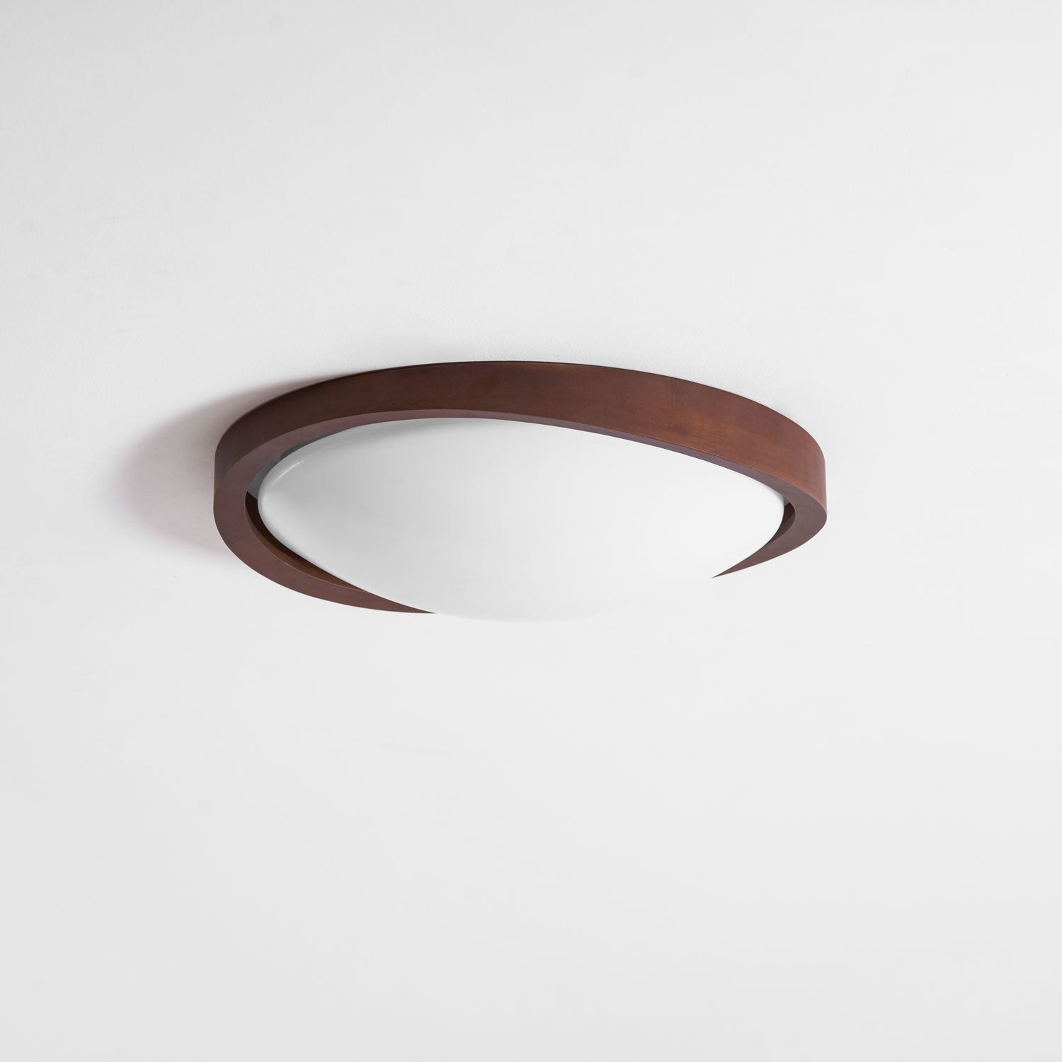 Ceiling Lamp | Modern Curved LED Design | Walnut Finish & 45cm | Living Room