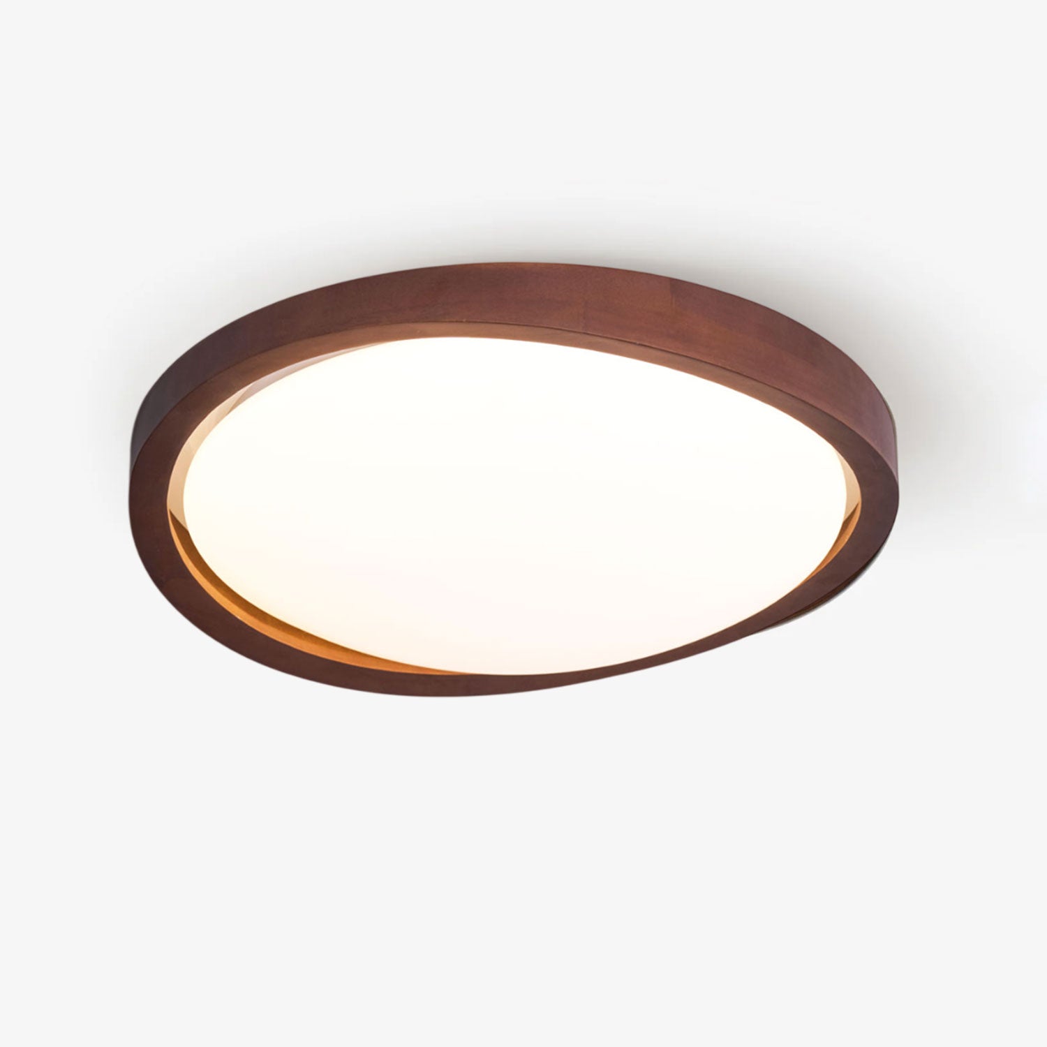Ceiling Lamp | Modern Curved LED Design | Walnut Finish & 45cm | Living Room