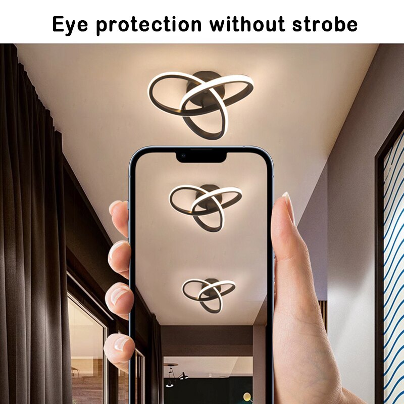 Ceiling Light | Adjustable Three-Ring LED | Remote Control & Multi Light Modes | Modern Interiors