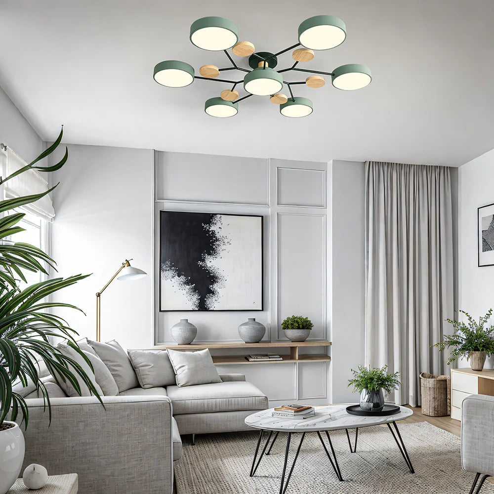Ceiling Light | Dimmable & Color-Changing | Multi-Point 4-7 Lights | Modern Living Room
