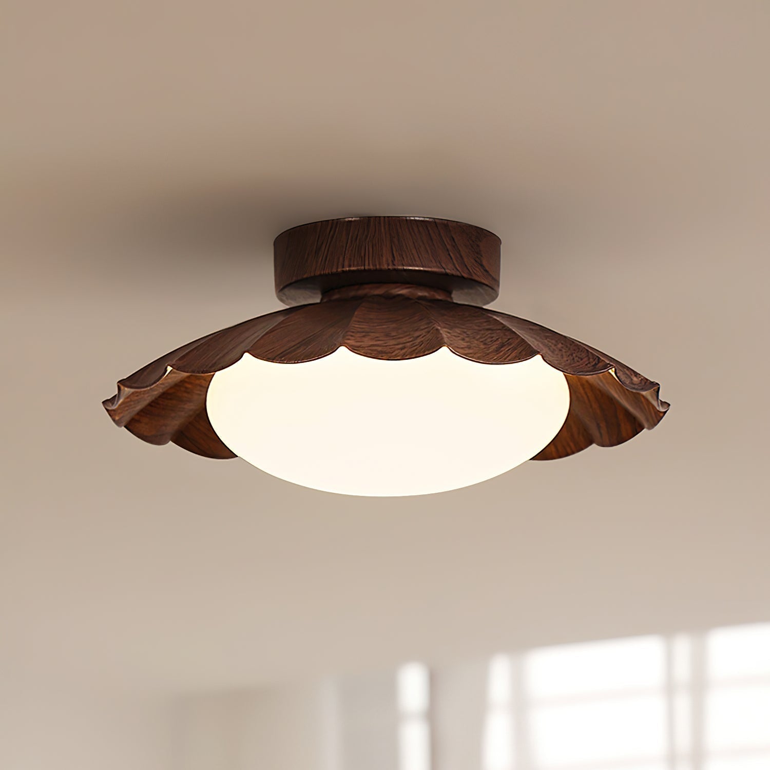 Ceiling Light | Sculptural Wavy Cloud Design | Integrated LED | 25cm Diameter, Moisture-Resistant