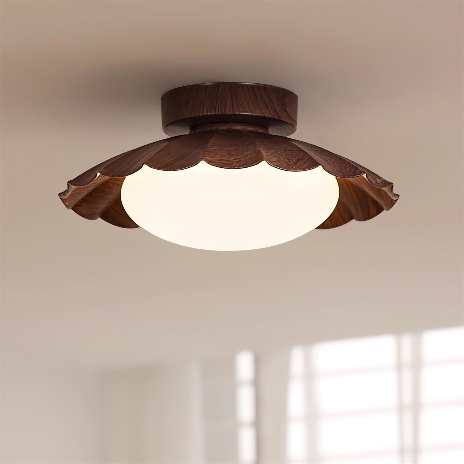 Ceiling Light | Sculptural Wavy Cloud Design | Integrated LED | 25cm Diameter, Moisture-Resistant