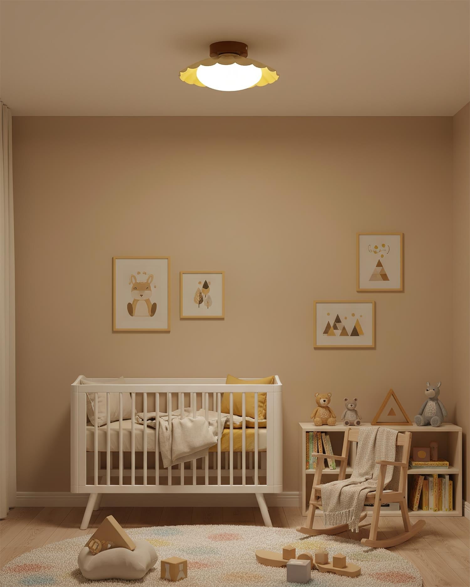Ceiling Light | Sculptural Wavy Cloud Design | Integrated LED | 25cm Diameter, Moisture-Resistant