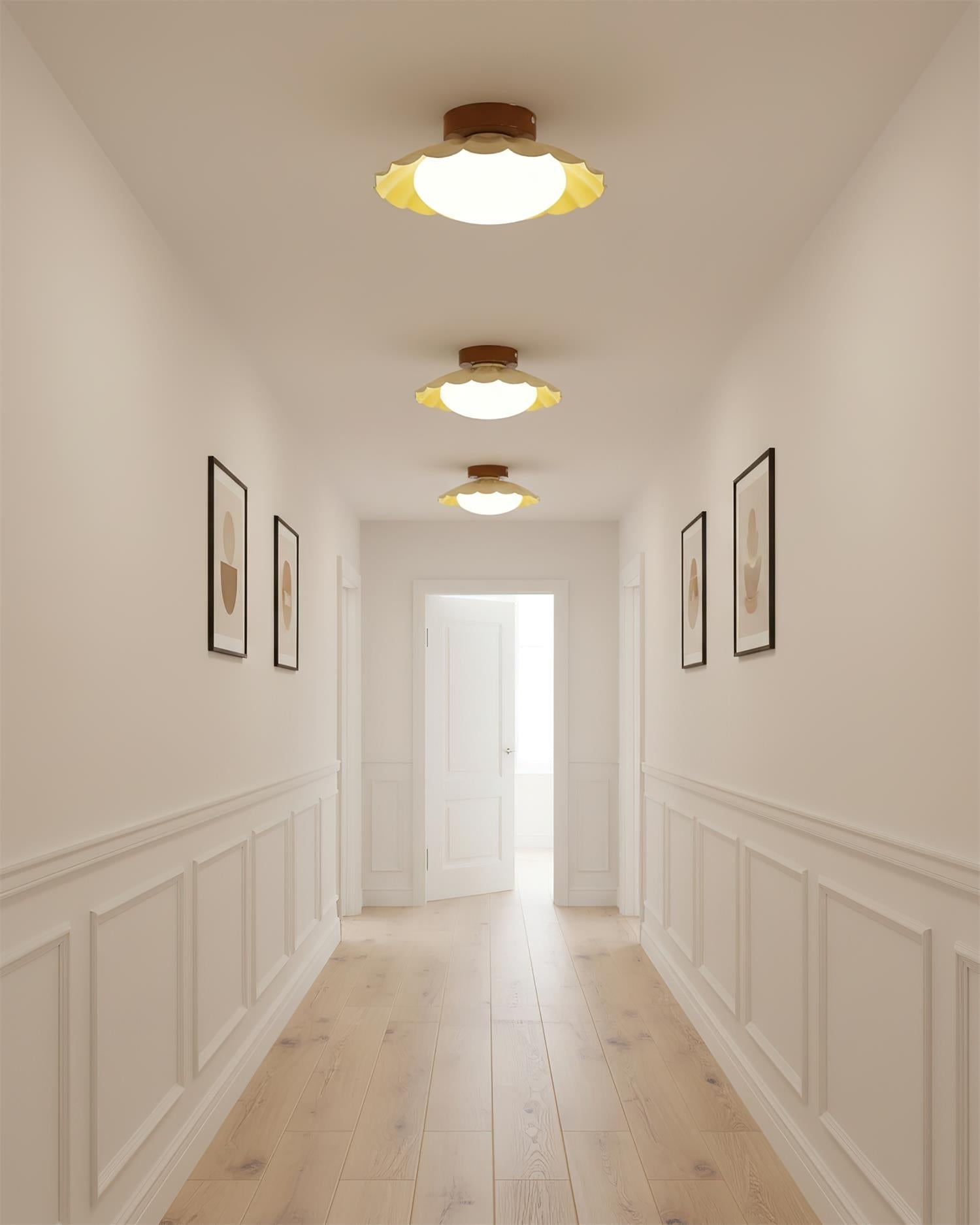 Ceiling Light | Sculptural Wavy Cloud Design | Integrated LED | 25cm Diameter, Moisture-Resistant