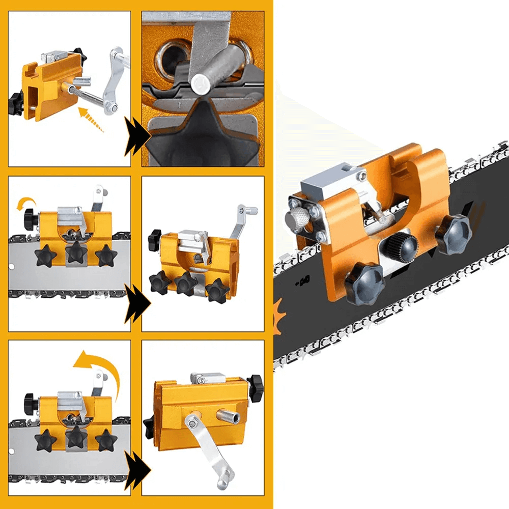 Chainsaw Chain Sharpener | 30° Precision Angle | Anodized Aluminum | Universal Fit