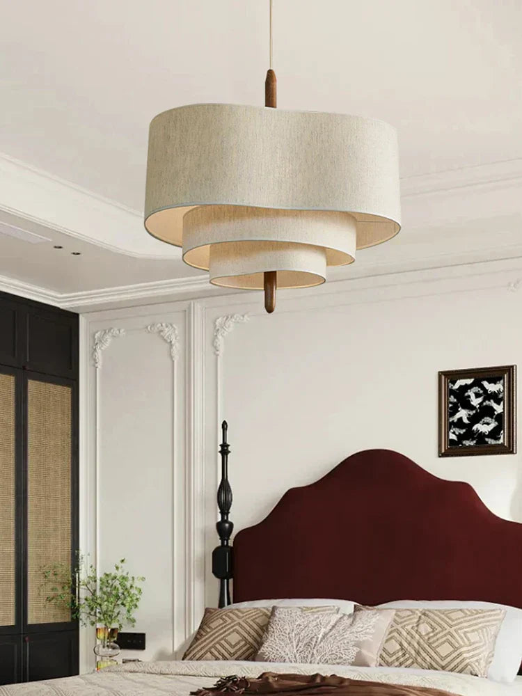 Chandelier | Minimalist Fabric Shade Gentle Diffused Glow | Ø 58 cm | Ambient Home Lighting