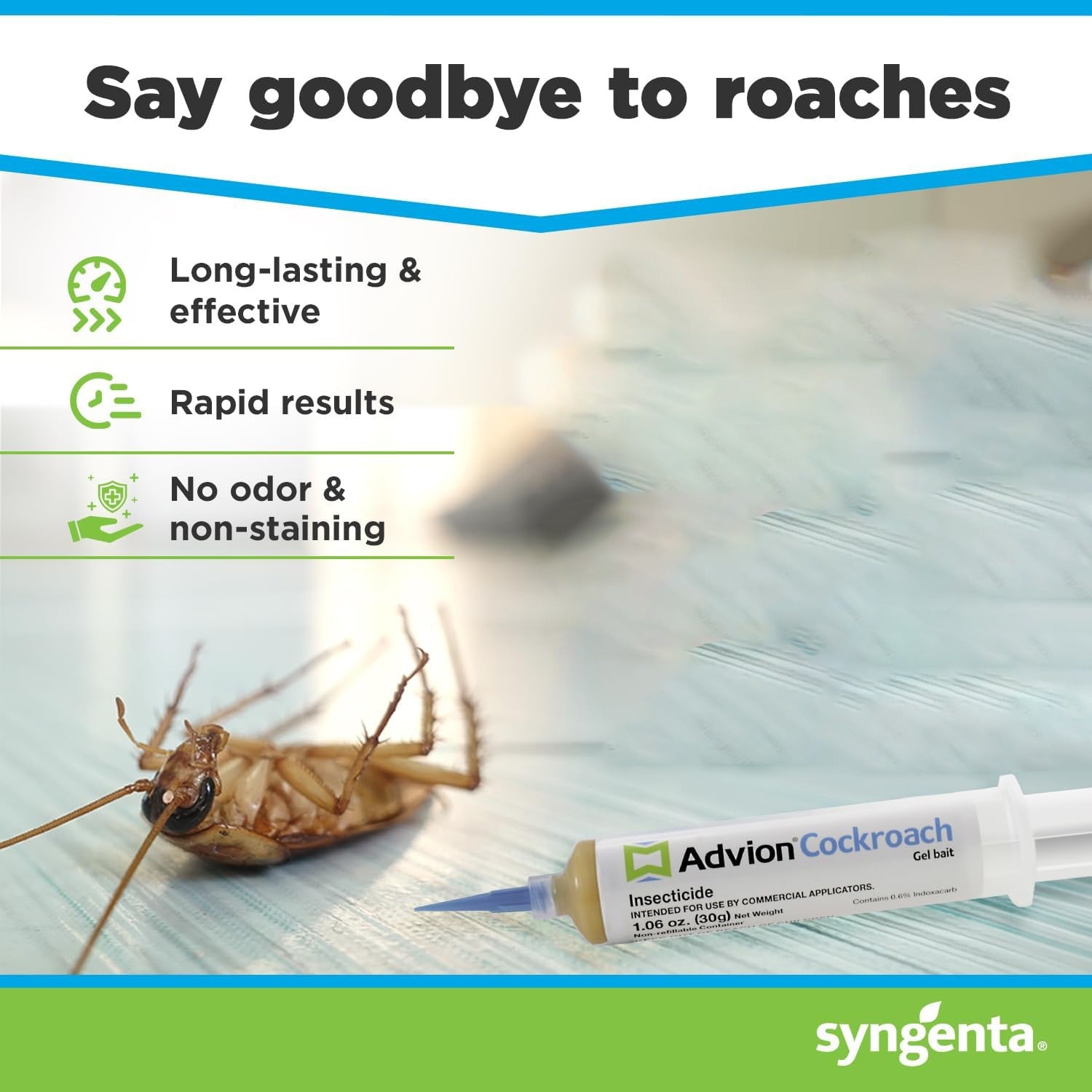 Cockroach Gel Bait | High-Attractant Gel | 30 g Syringe | Indoor & Outdoor Use