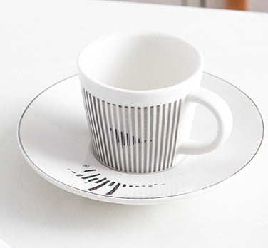 Coffee Mug | Dynamic Mirror Reflection Design | Gold Rim & Smooth Round Handle